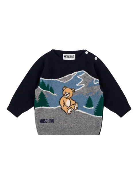Moschino Kids teddy bear embroidered sweater