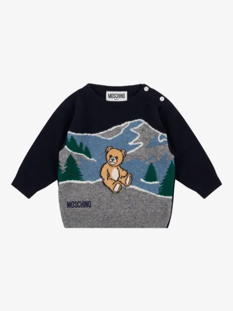 Moschino Kids teddy bear embroidered sweater