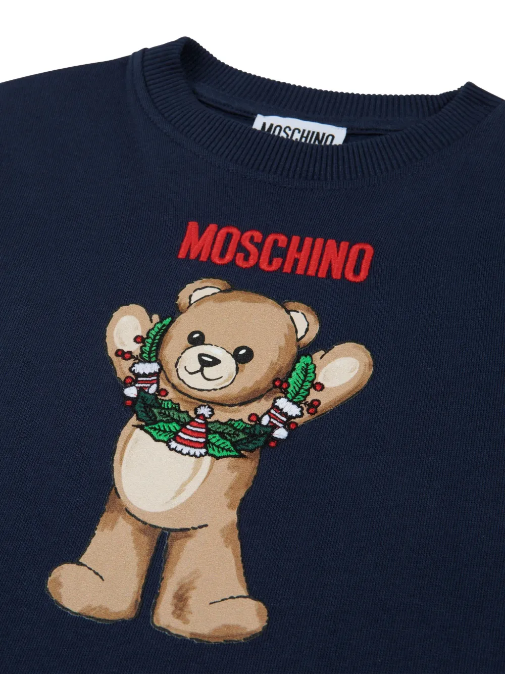 Moschino Kids Sweater met teddybeerprint Blauw