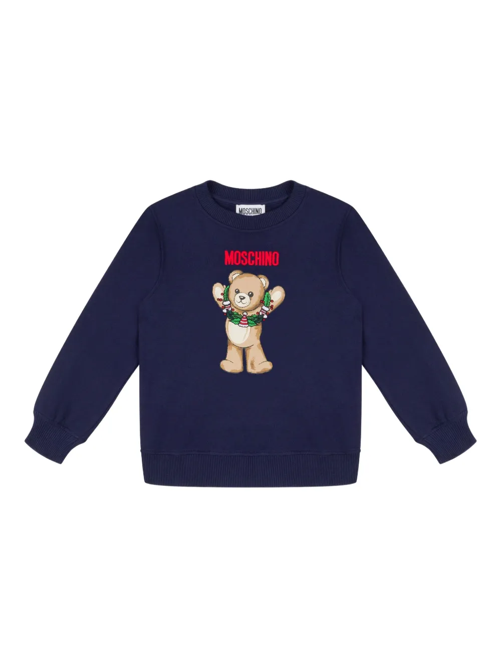 Moschino Kids Sweater met teddybeerprint Blauw