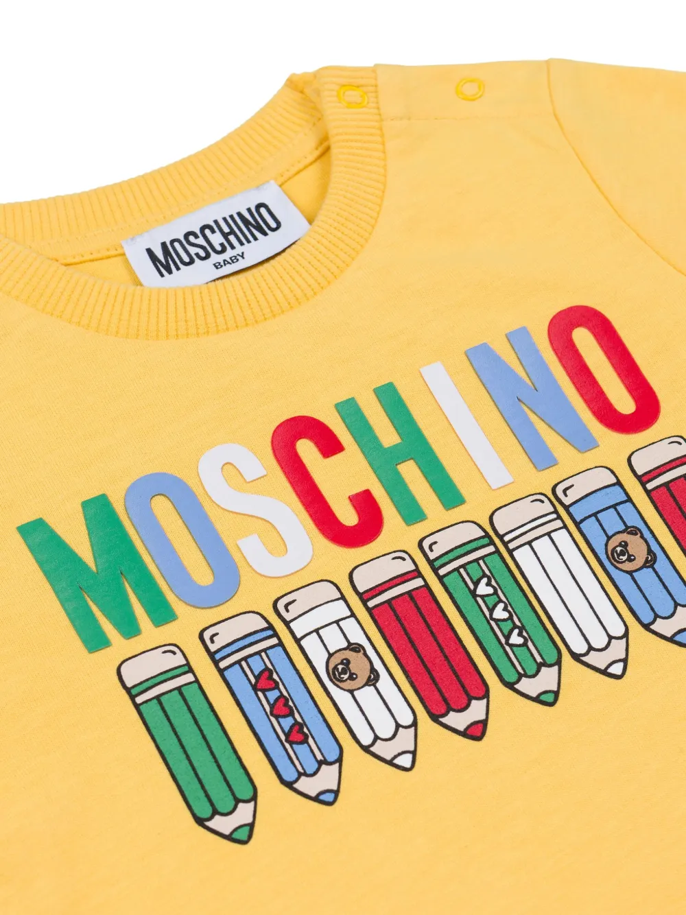 Moschino Kids T-shirt met print Geel