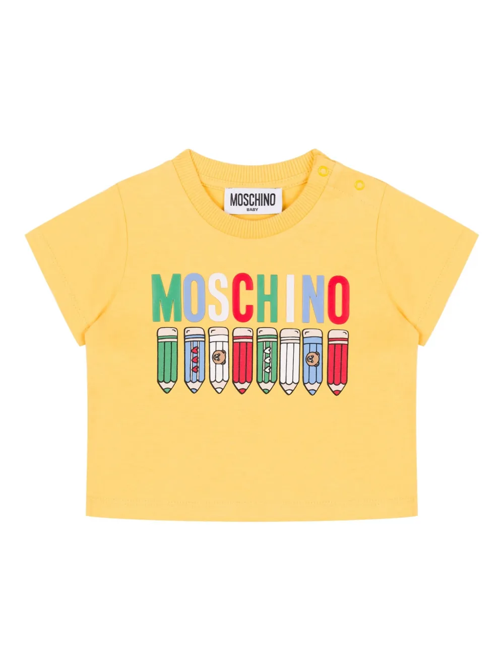 Moschino Kids T-shirt met print Geel