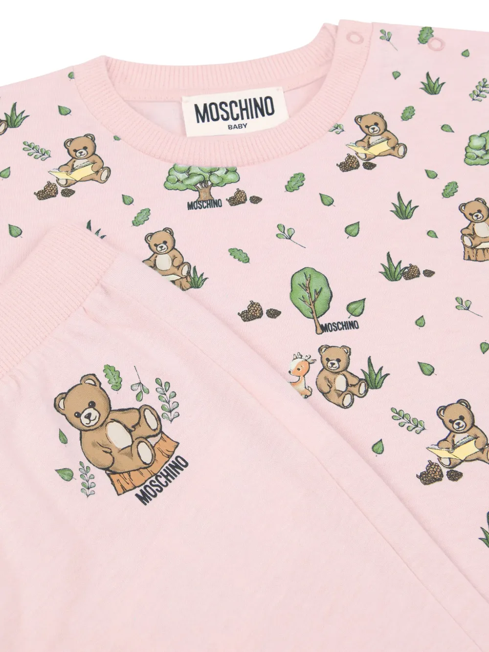 Moschino Kids Trainingspak met teddybeerprint Roze