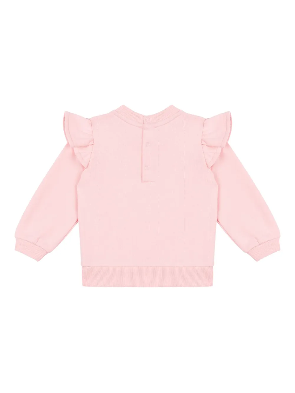 Moschino Kids Sweater met ruchemouwen 50209 Rosa