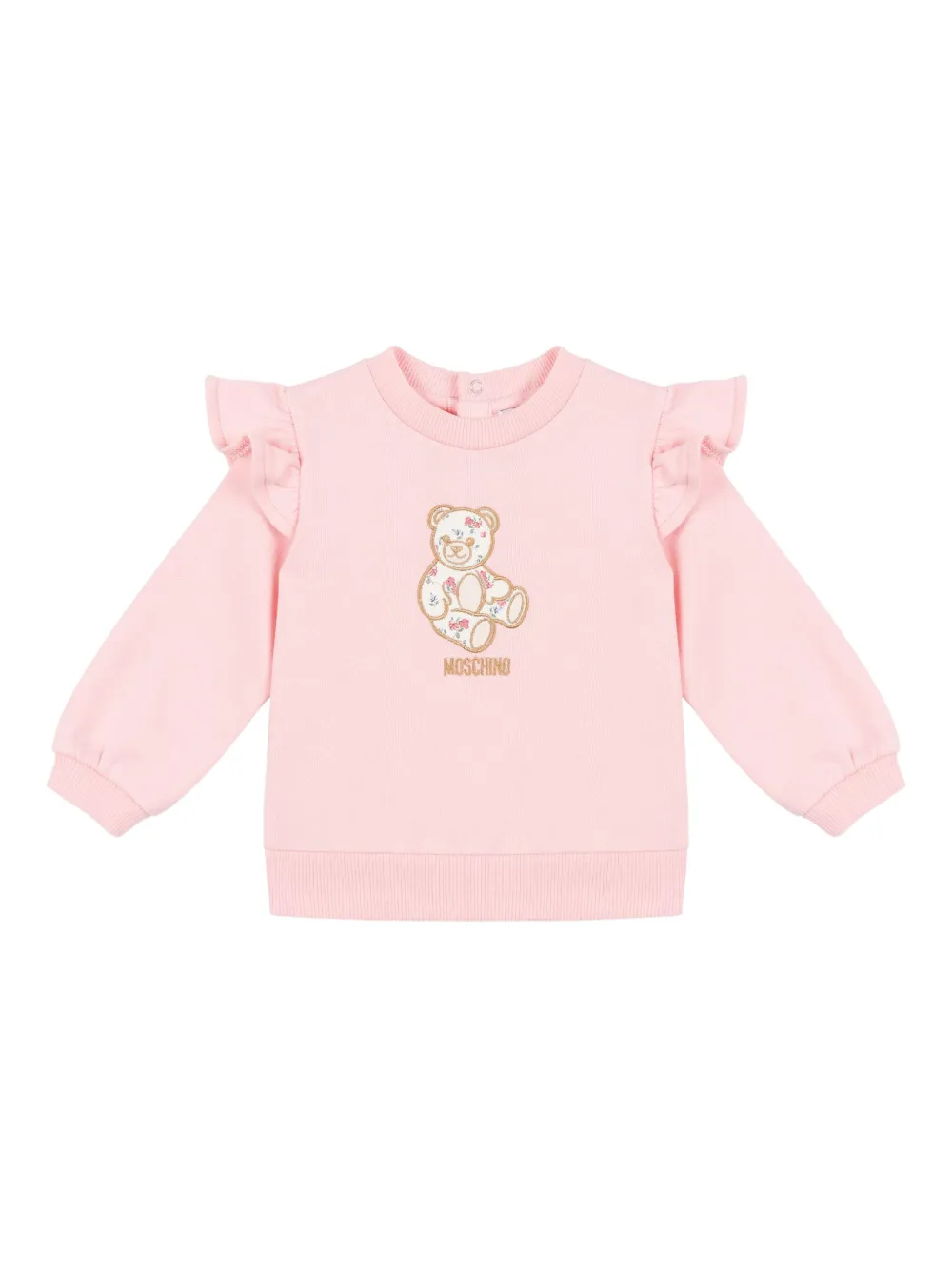 Moschino Kids Sweater met ruchemouwen 50209 Rosa