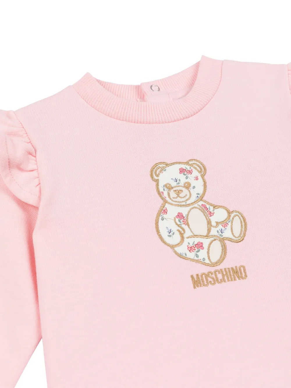 Moschino Kids Sweater met ruchemouwen 50209 Rosa
