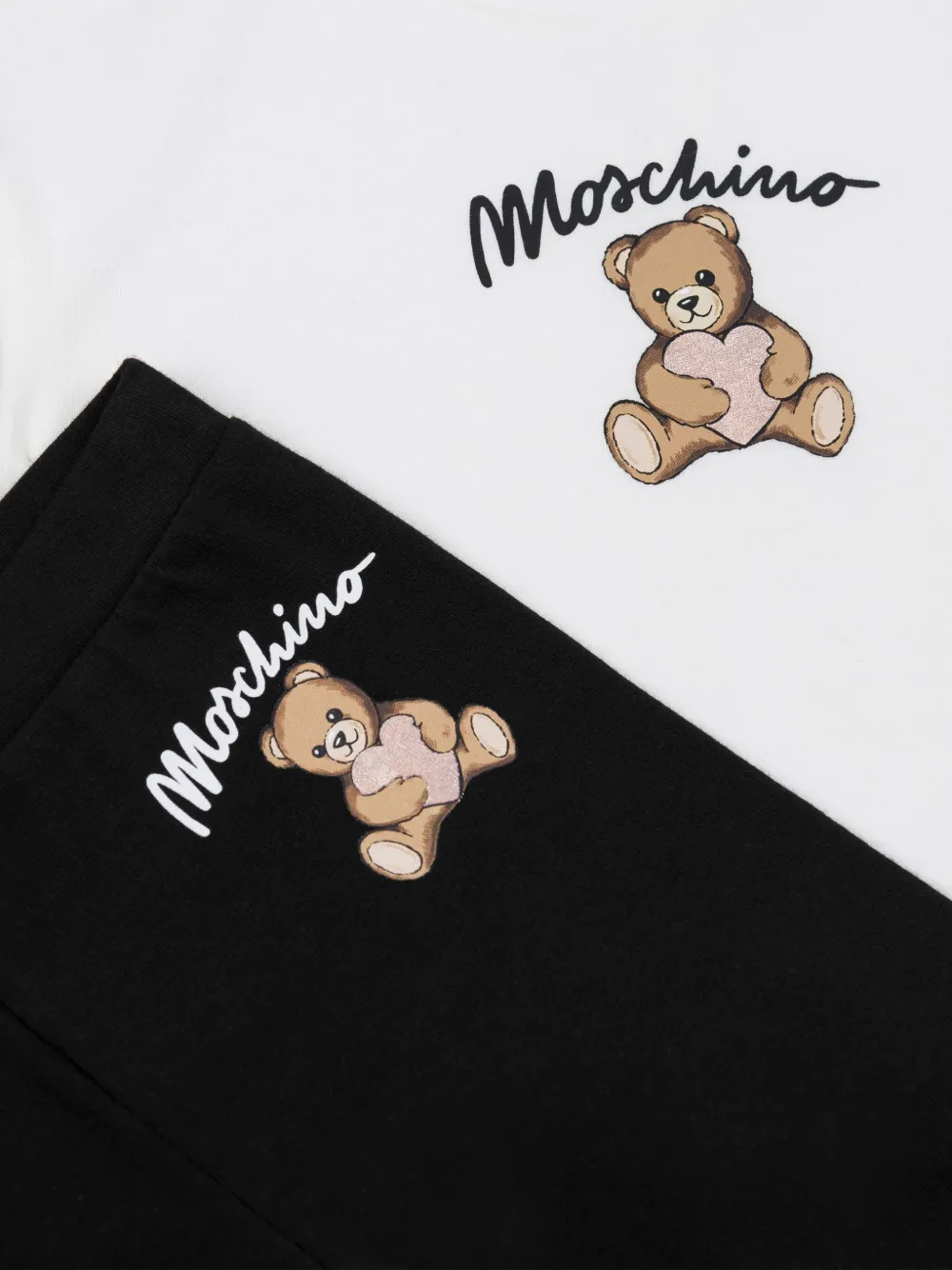 Moschino Kids T-shirt en legging met beerprint Wit