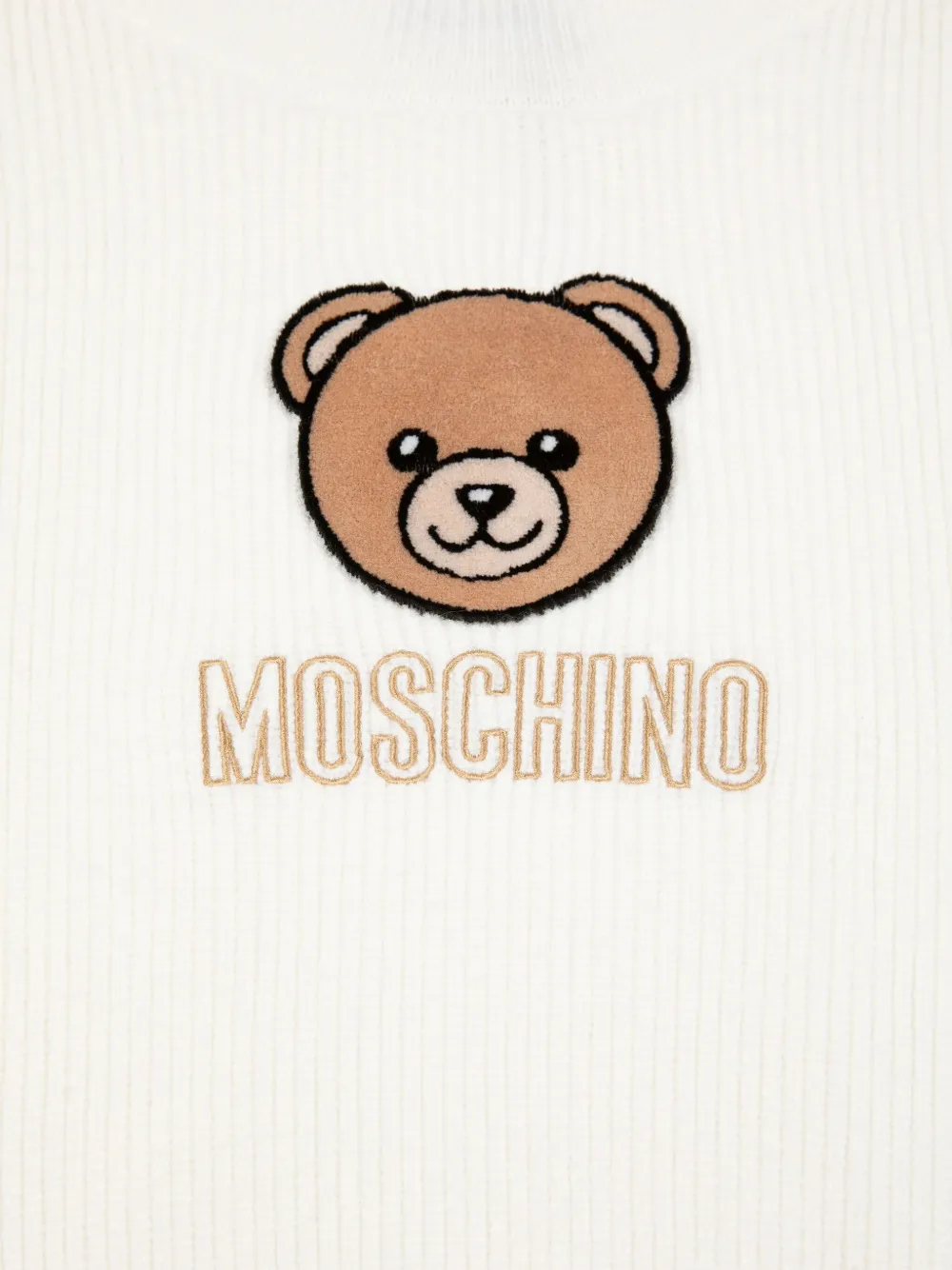 Moschino Kids Trui met teddybeerprint Wit