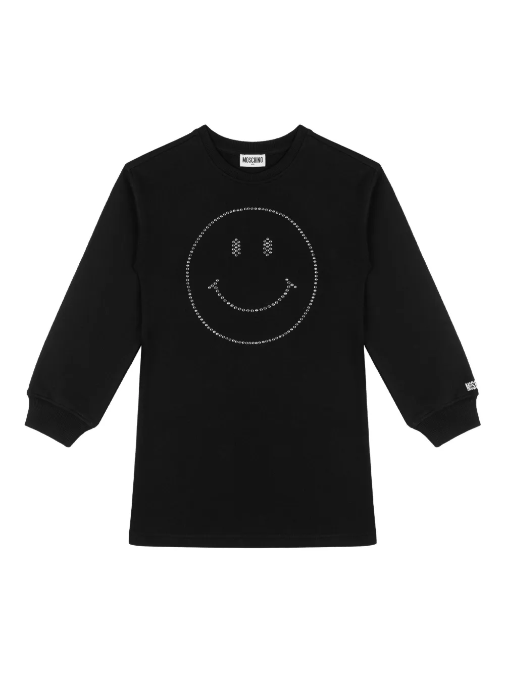 Moschino Kids Top met lange mouwen en smiley-applicatie Zwart
