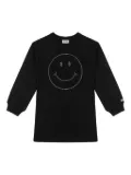 Moschino Kids smiley face-appliqué long-sleeve top - Black