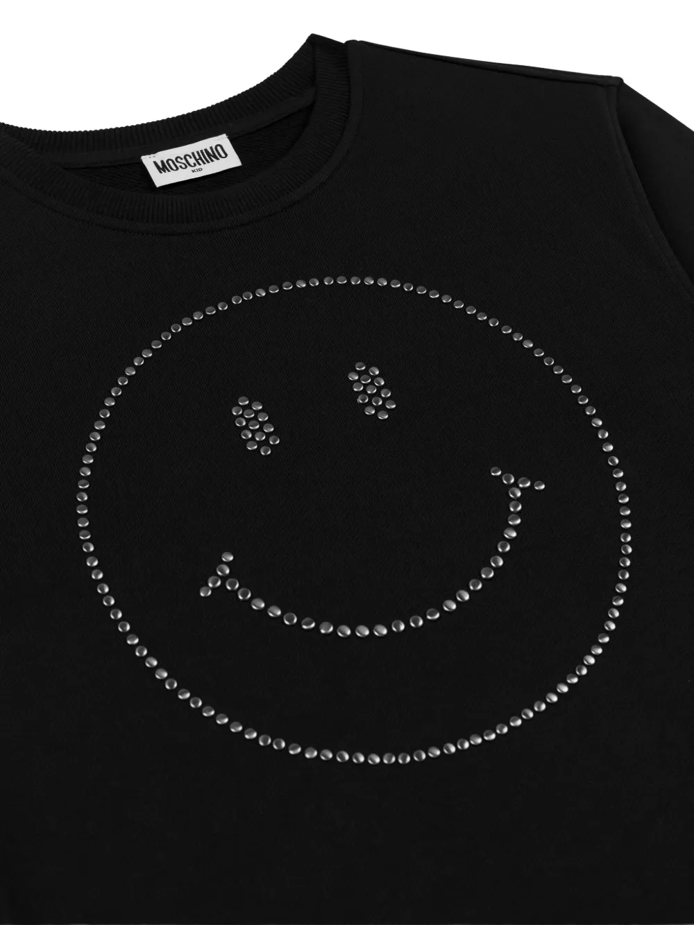 Moschino Kids Top met lange mouwen en smiley-applicatie Zwart