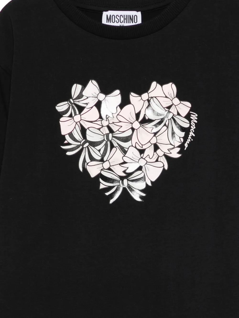 Moschino Kids T-shirt met hartstrik Zwart