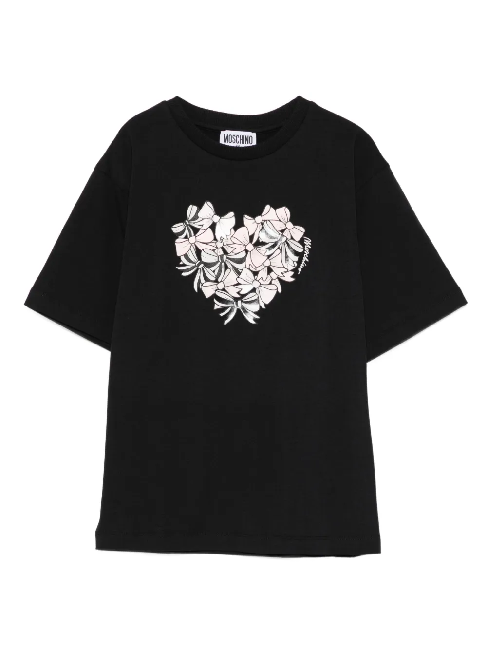 Moschino Kids T-shirt met hartstrik Zwart