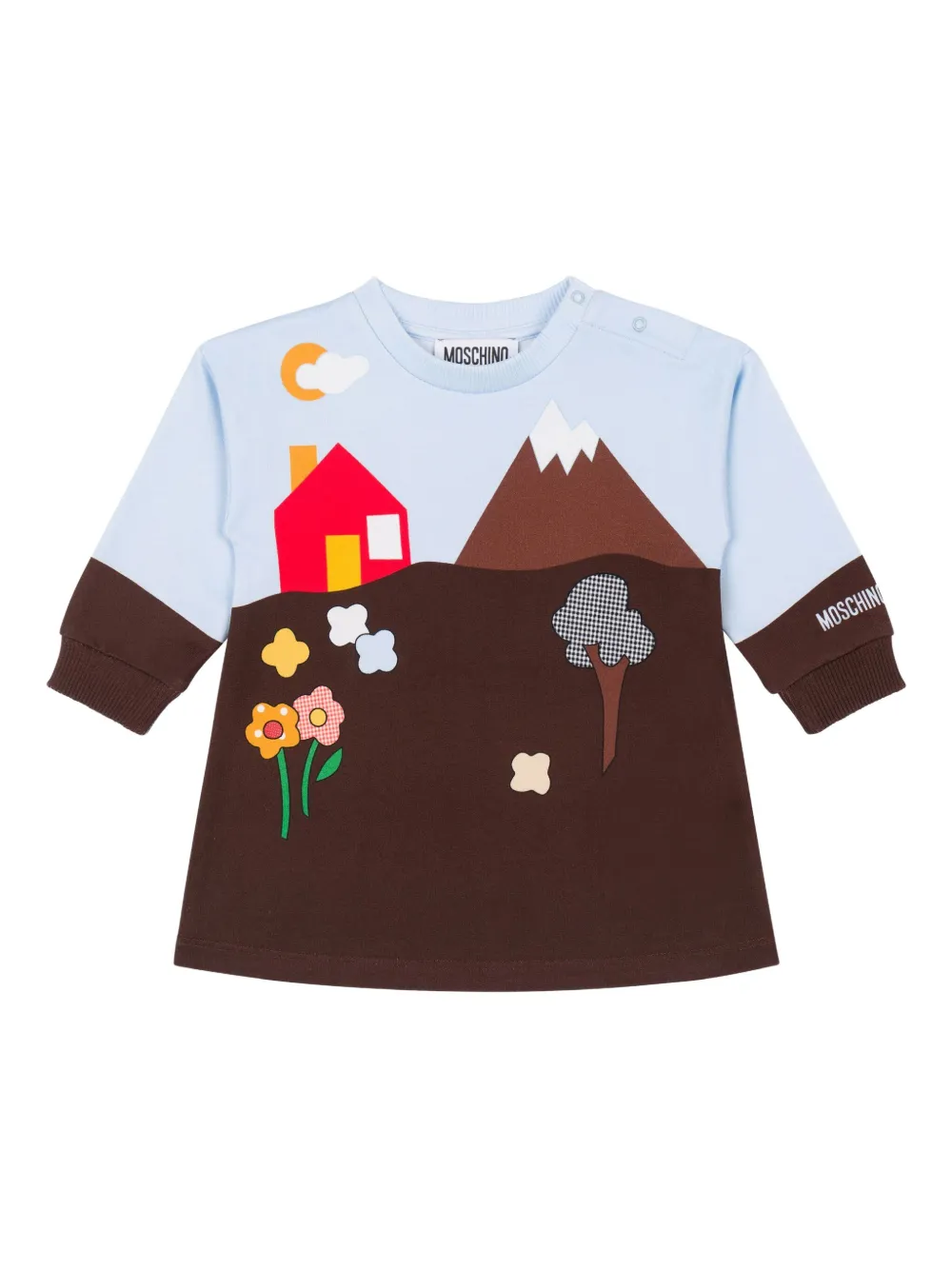 Moschino Kids Top met lange mouwen en applicatie Bruin