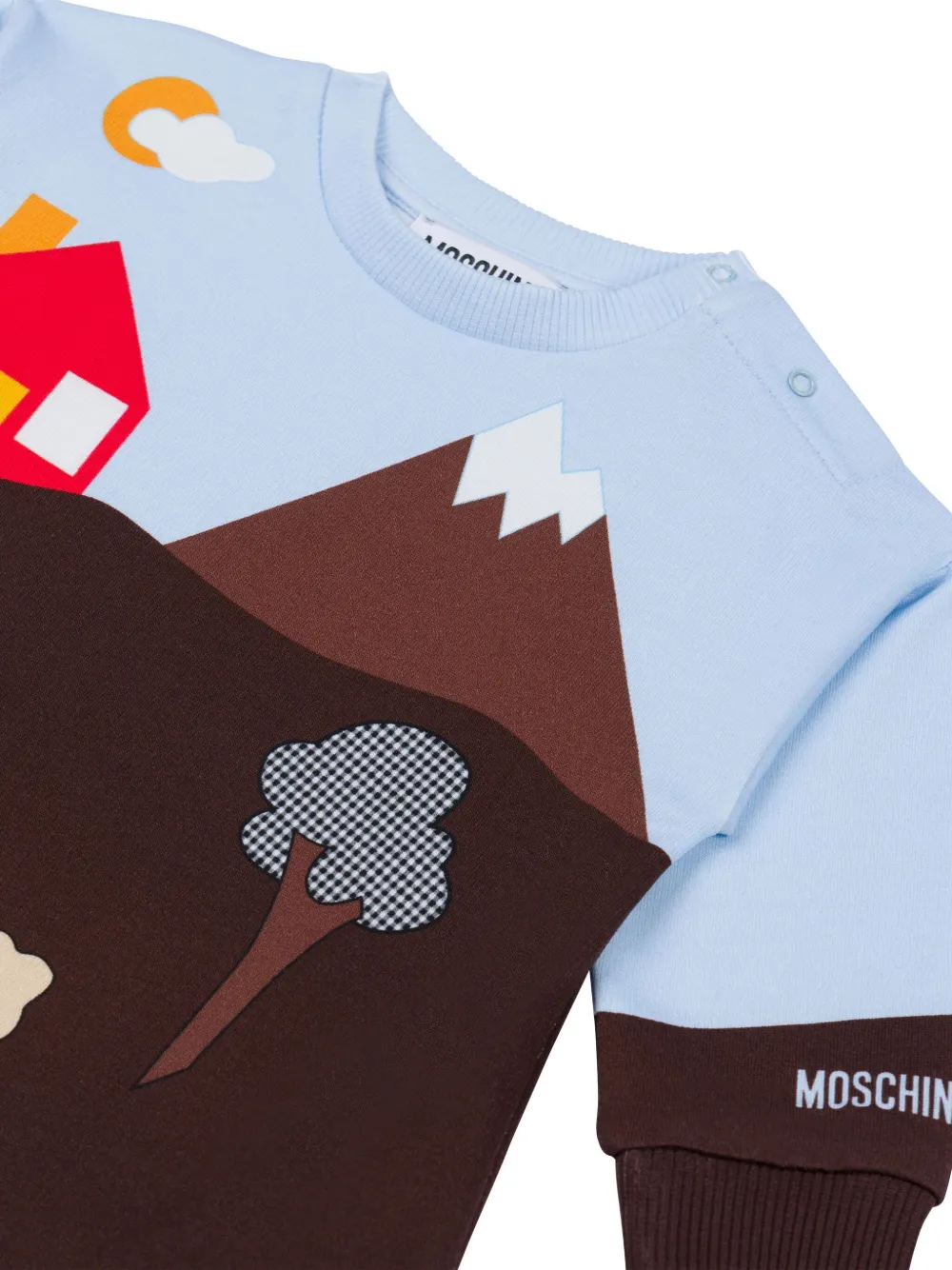 Moschino Kids Top met lange mouwen en applicatie Bruin