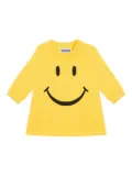 Moschino Kids smiley-print long-sleeve dress - Yellow
