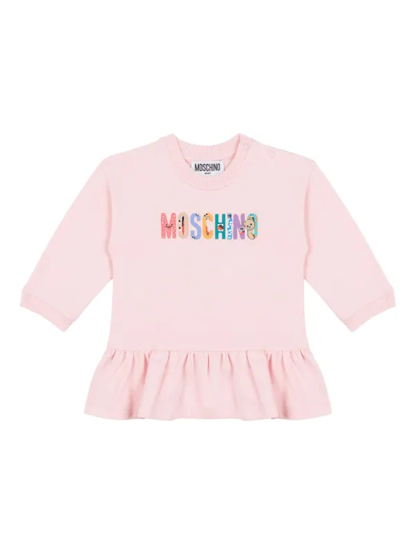 Moschino Kids vestido con dobladillo de volantes