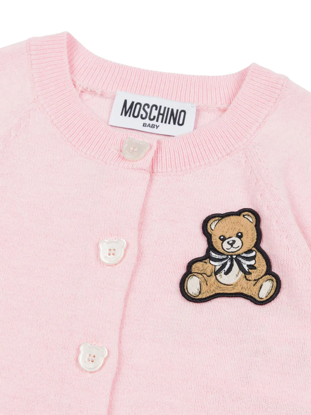 Moschino Kids Vest met geborduurde teddybeer Roze