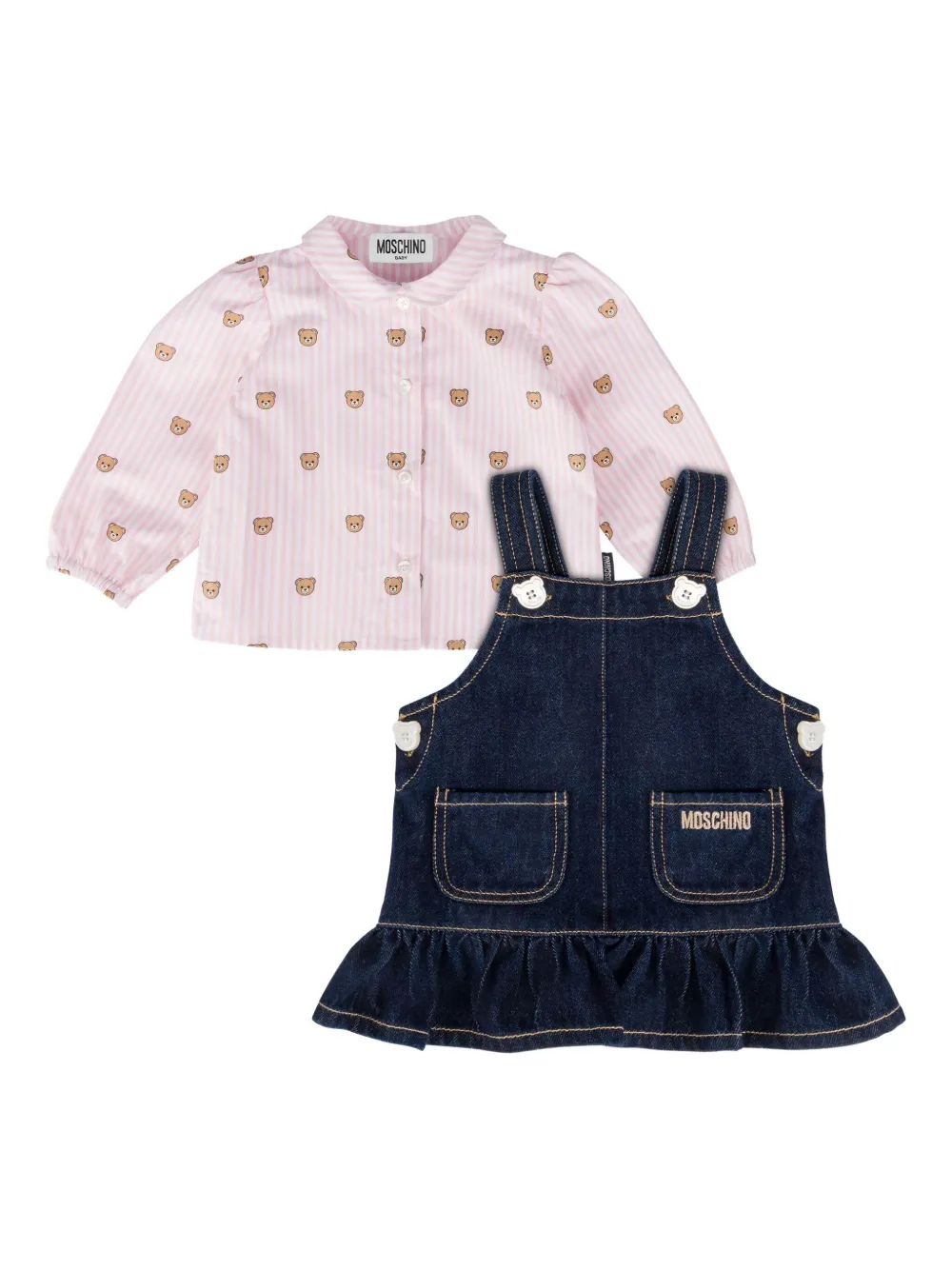 Moschino Kids Spijkerjurk Blauw