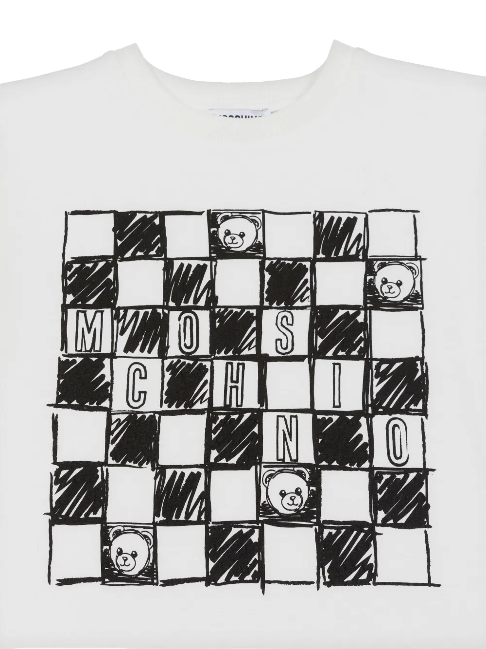 Moschino Kids Geruit T-shirt Wit