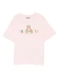 Moschino Kids Teddy Bear-print cotton T-shirt - Pink