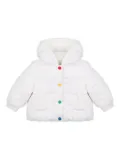 Moschino Kids quilted puffer jacket - White