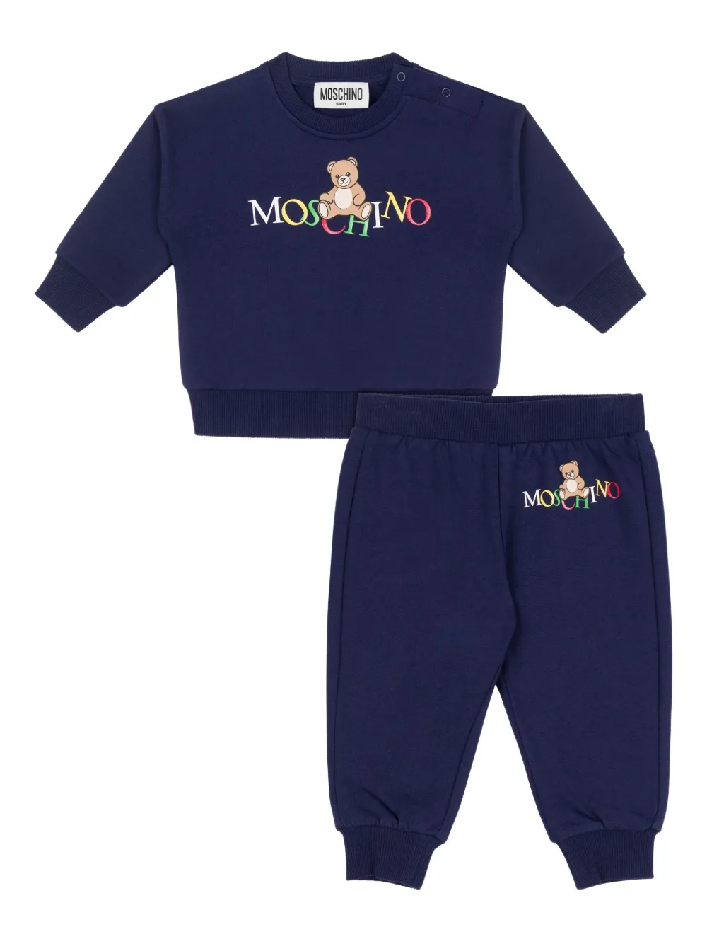 Moschino Kids Trainingspak met logoprint Blauw
