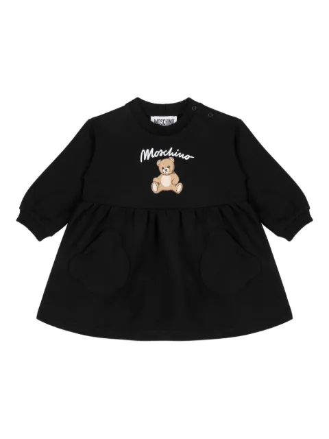 Moschino Kids bear-print gathered dress