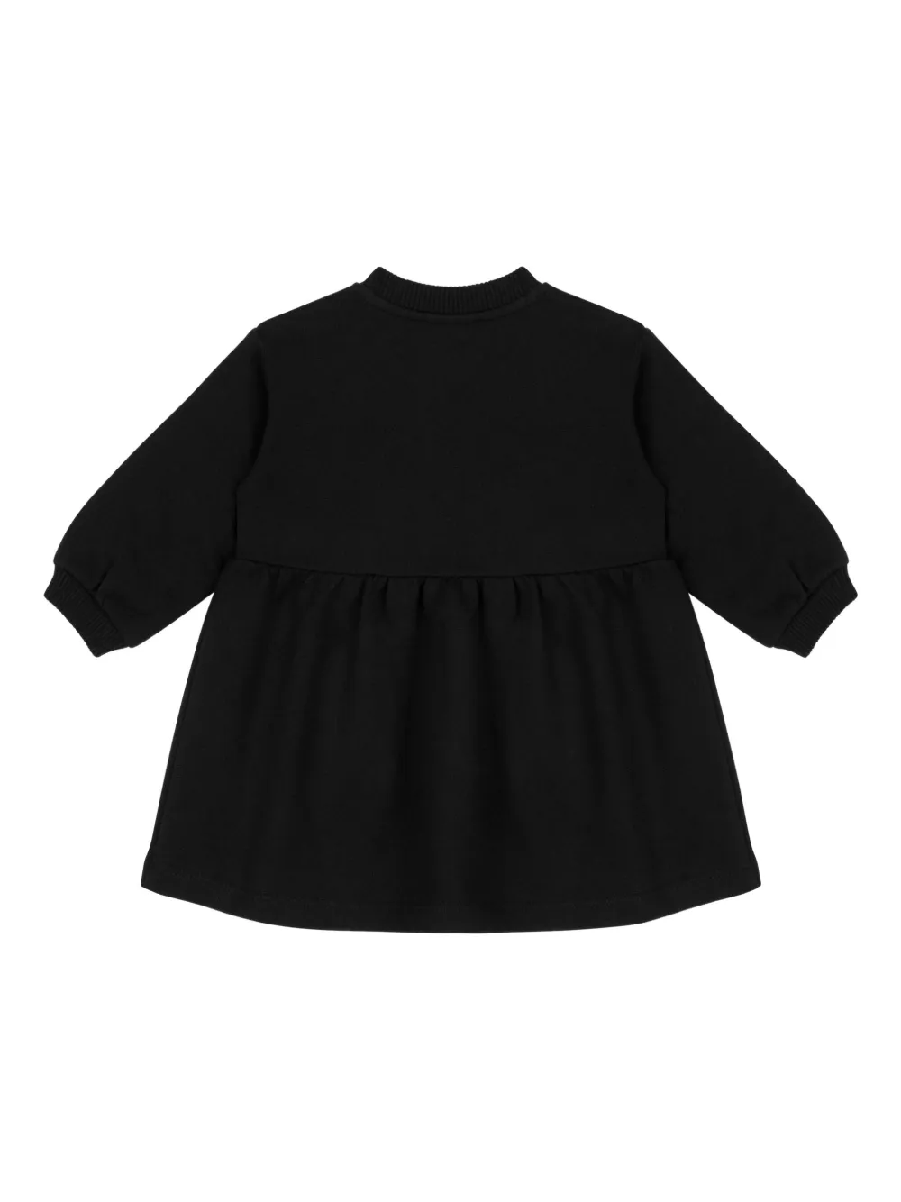 Moschino Kids Gesmockte jurk met beerprint Zwart