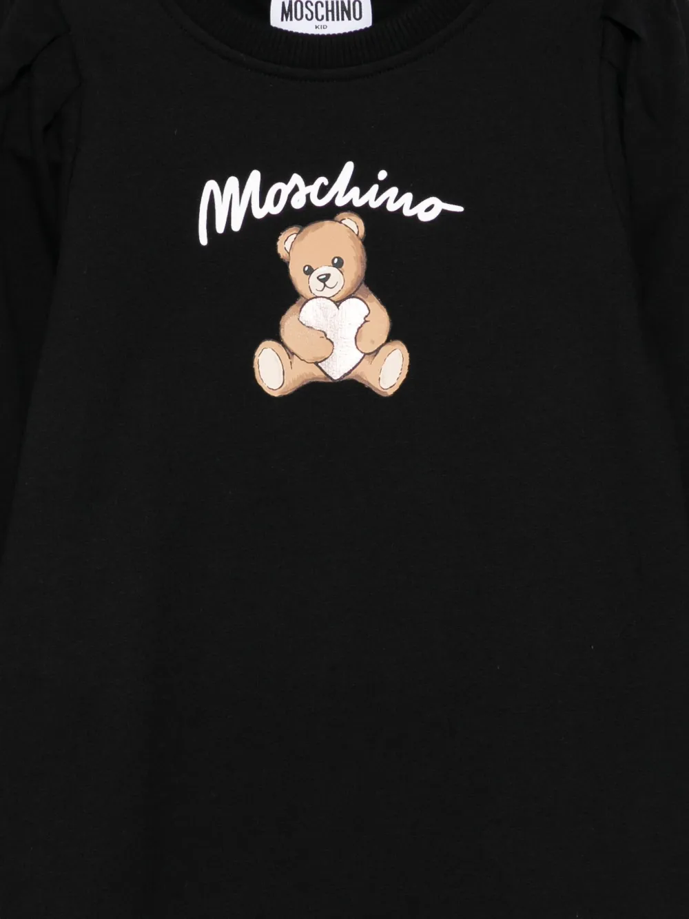 Moschino Kids Jurk met lange mouwen en print Zwart