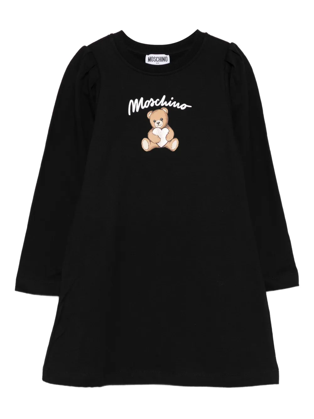 Moschino Kids Jurk met lange mouwen en print Zwart