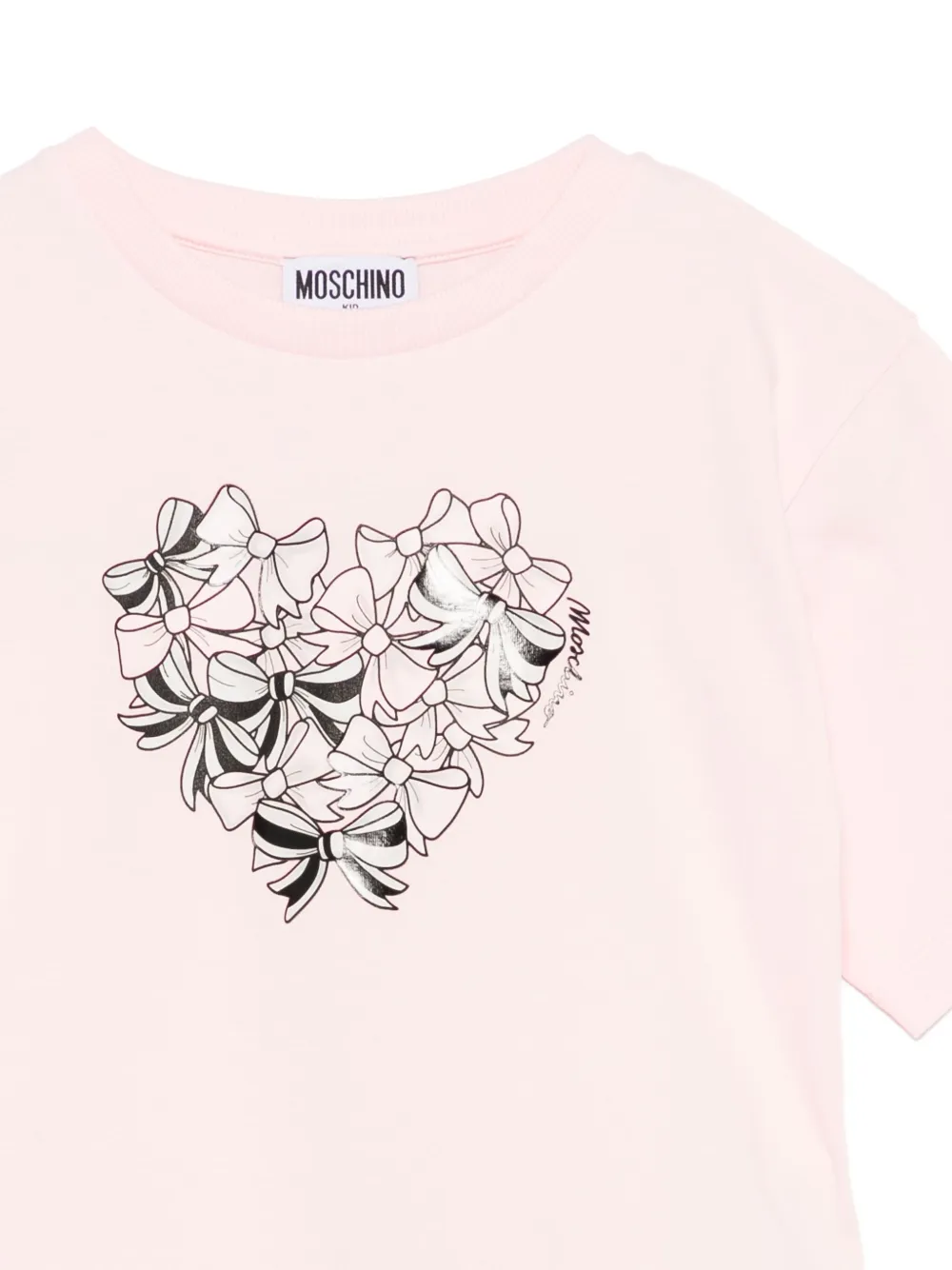 Moschino Kids T-shirt met hartstrik Roze