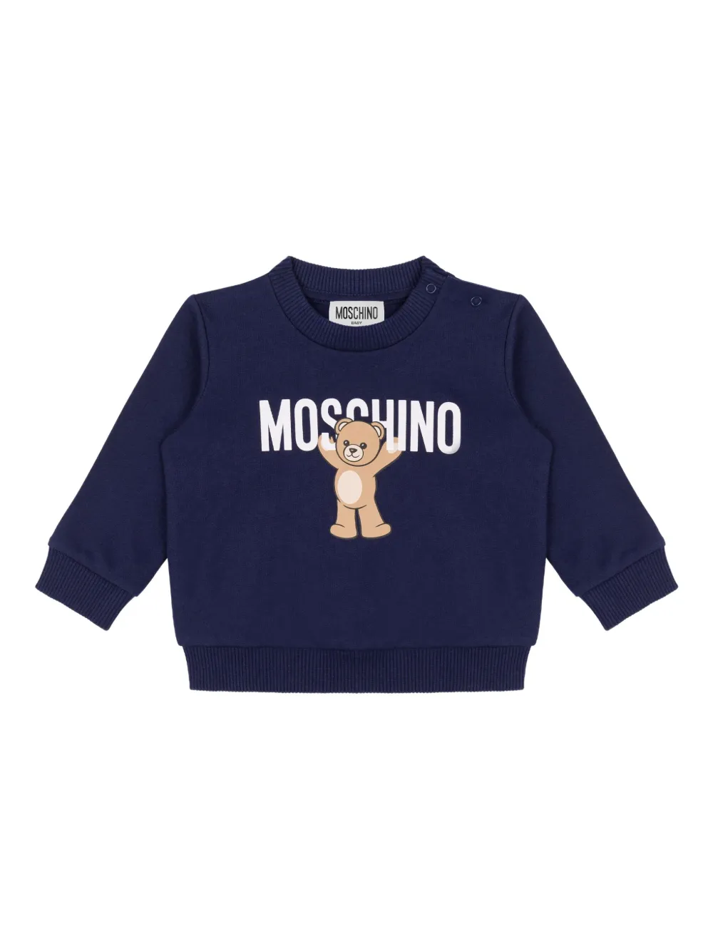 Moschino Kids Sweater met teddybeerprint Blauw