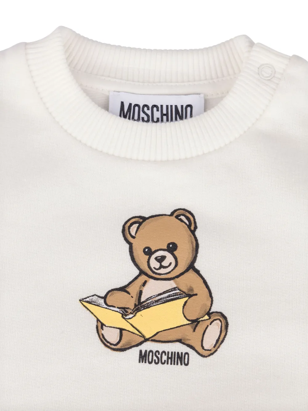 Moschino Kids Sweater met teddybeerprint Wit
