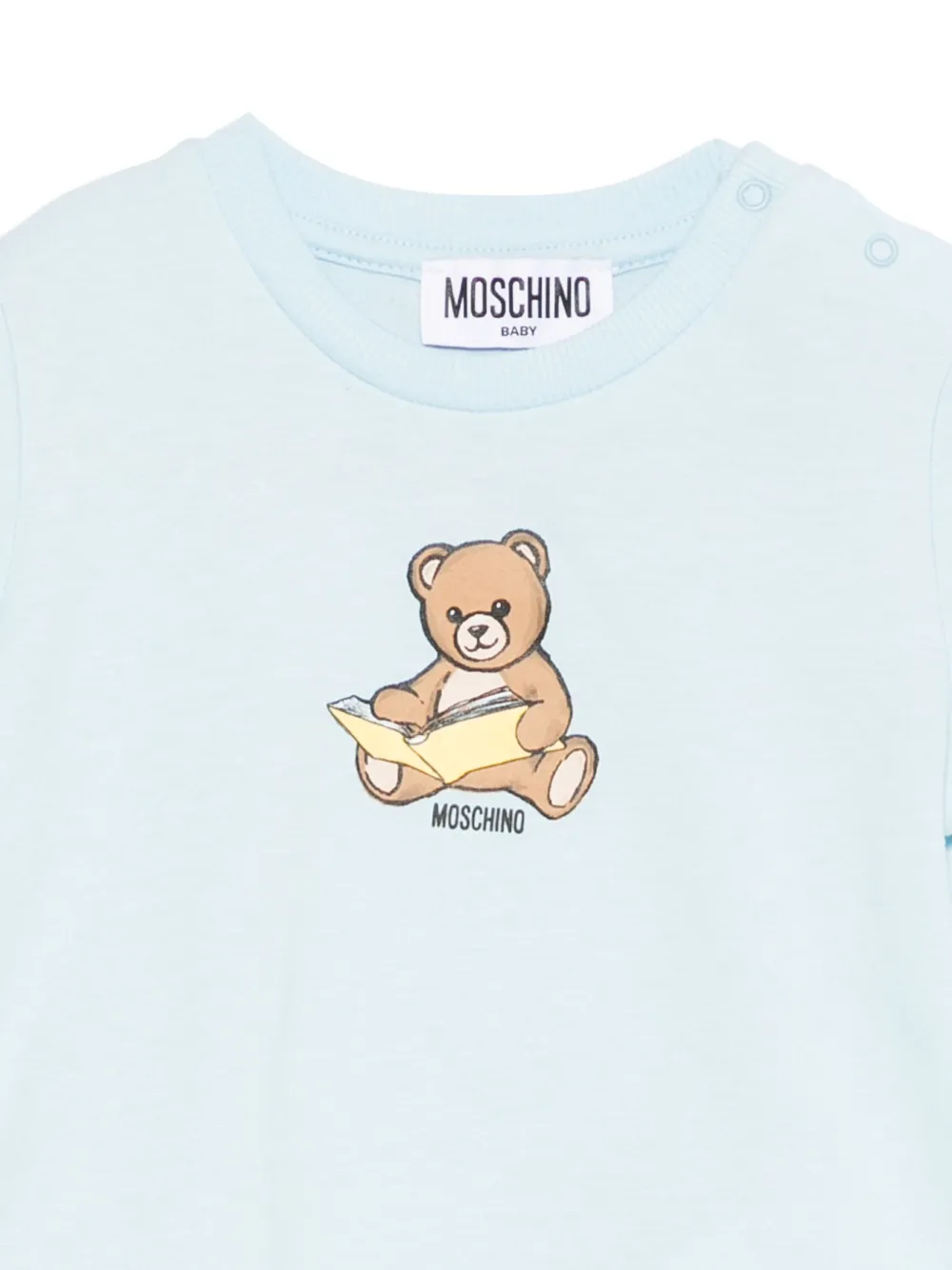 Moschino Kids T-shirt met teddybeerprint Blauw