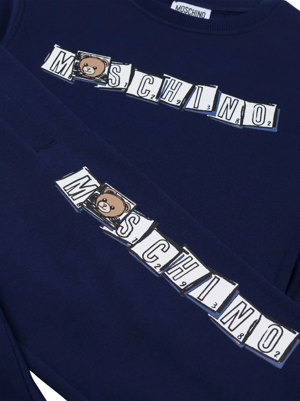 Moschino Kids Trainingspak met print Blauw
