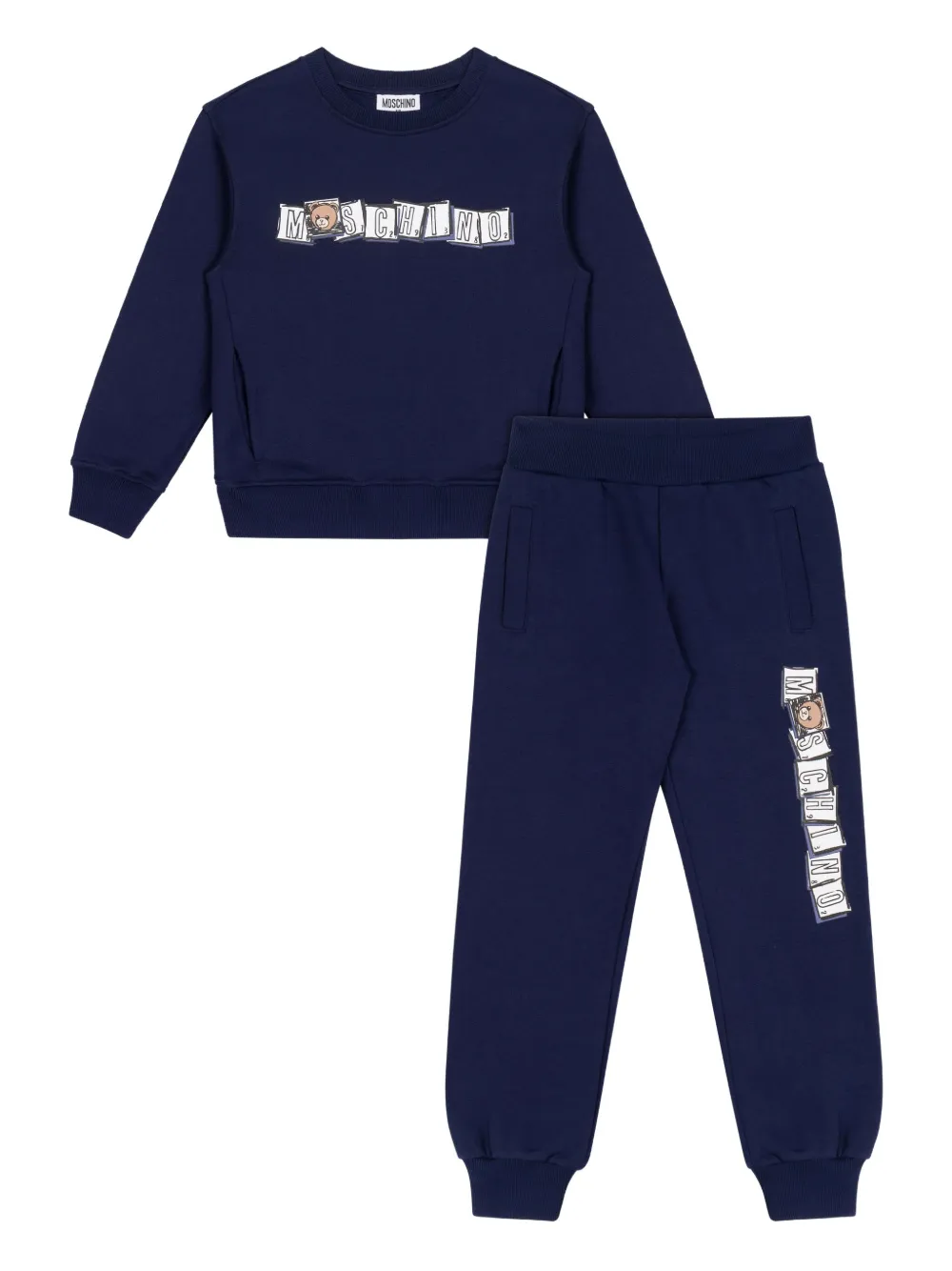 Moschino Kids Trainingspak met print Blauw