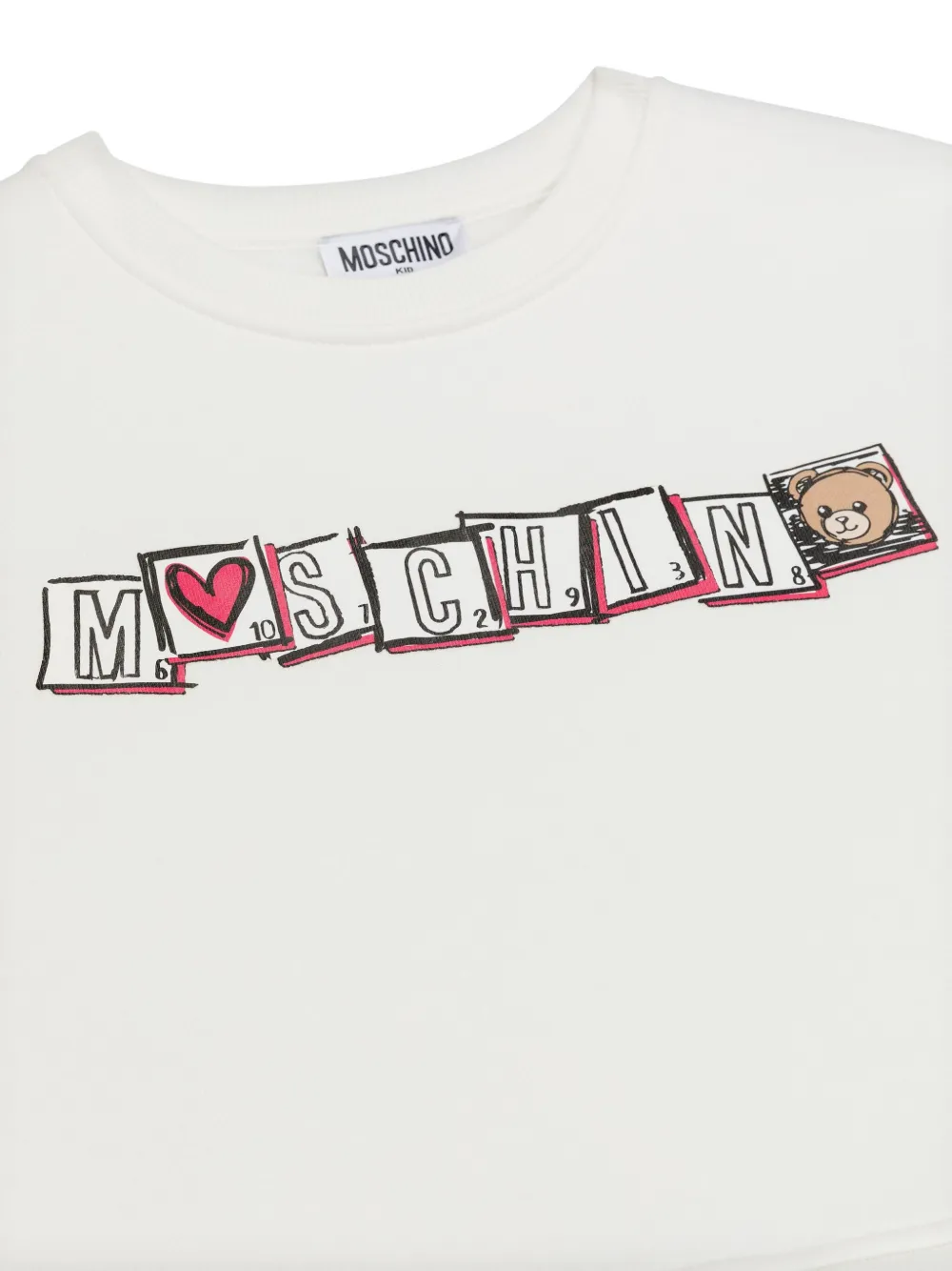 Moschino Kids Jurk met logoprint Wit