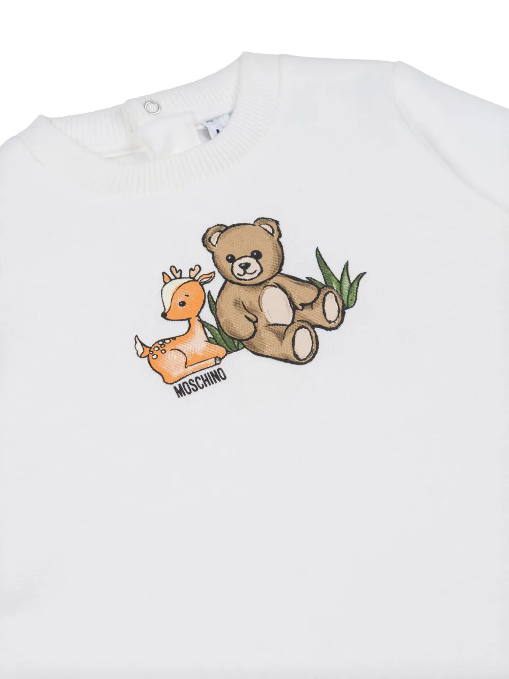 Moschino Kids Jurk met dierenpatroon Wit
