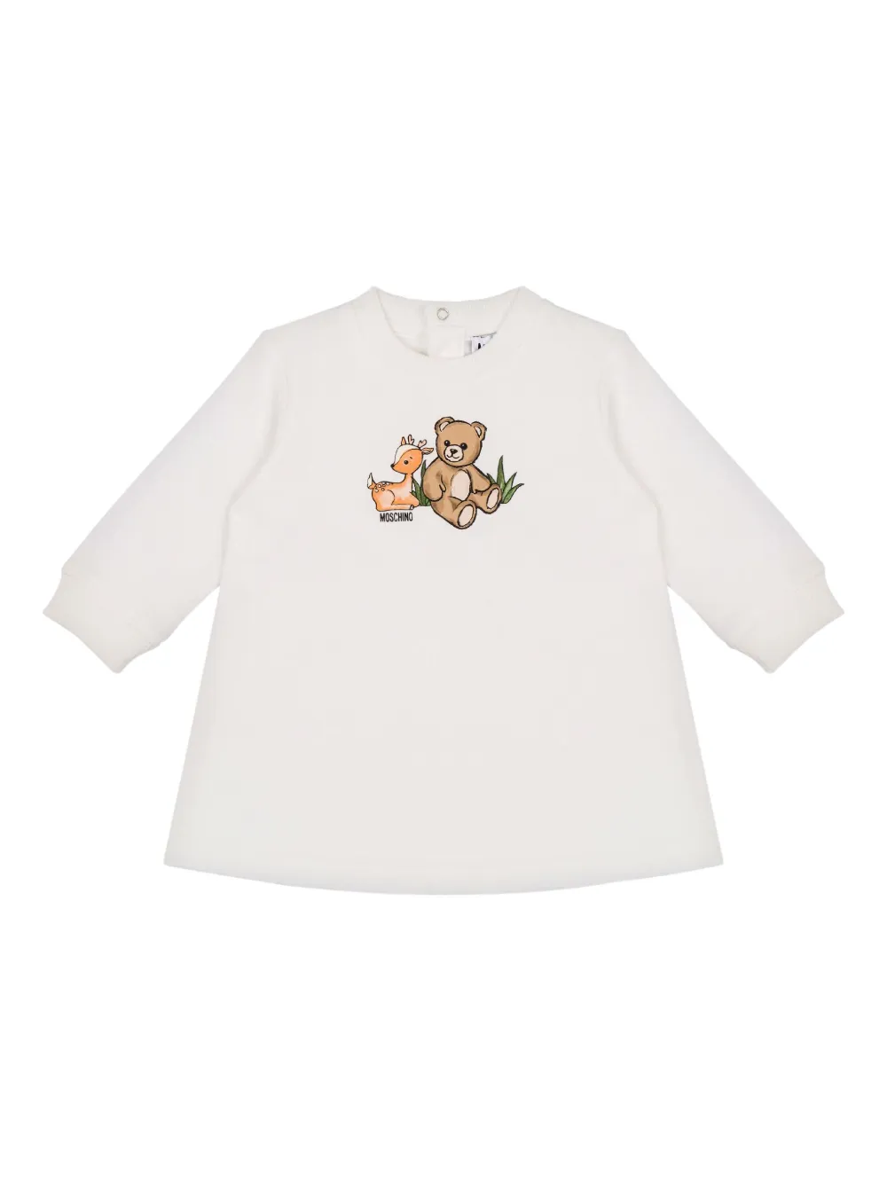 Moschino Kids Jurk met dierenpatroon Wit