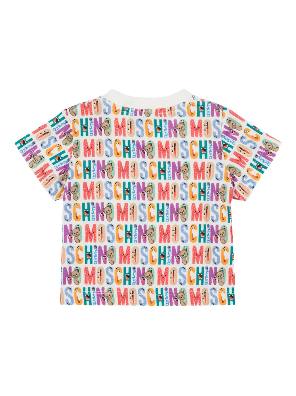 Moschino Kids T-shirt met logoprint en korte mouwen Wit