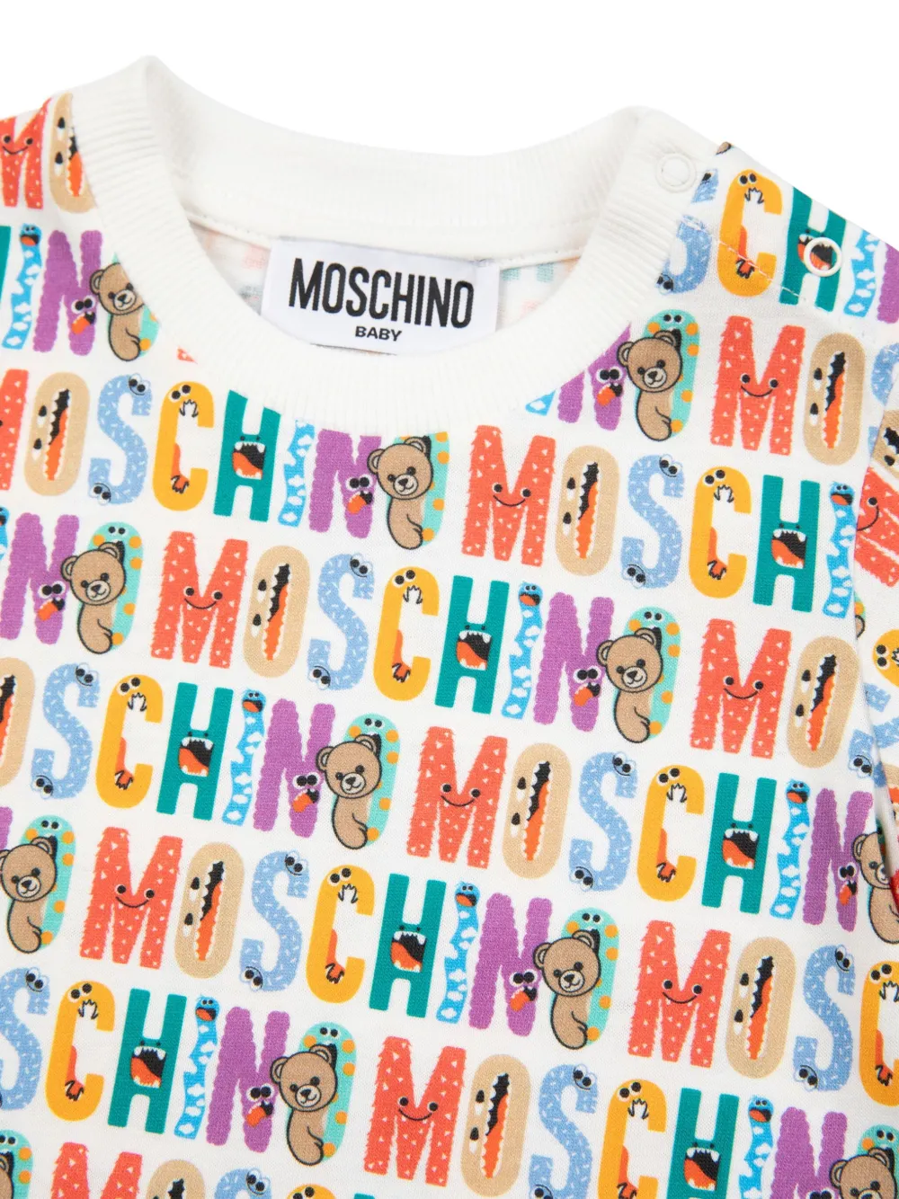 Moschino Kids T-shirt met logoprint en korte mouwen Wit