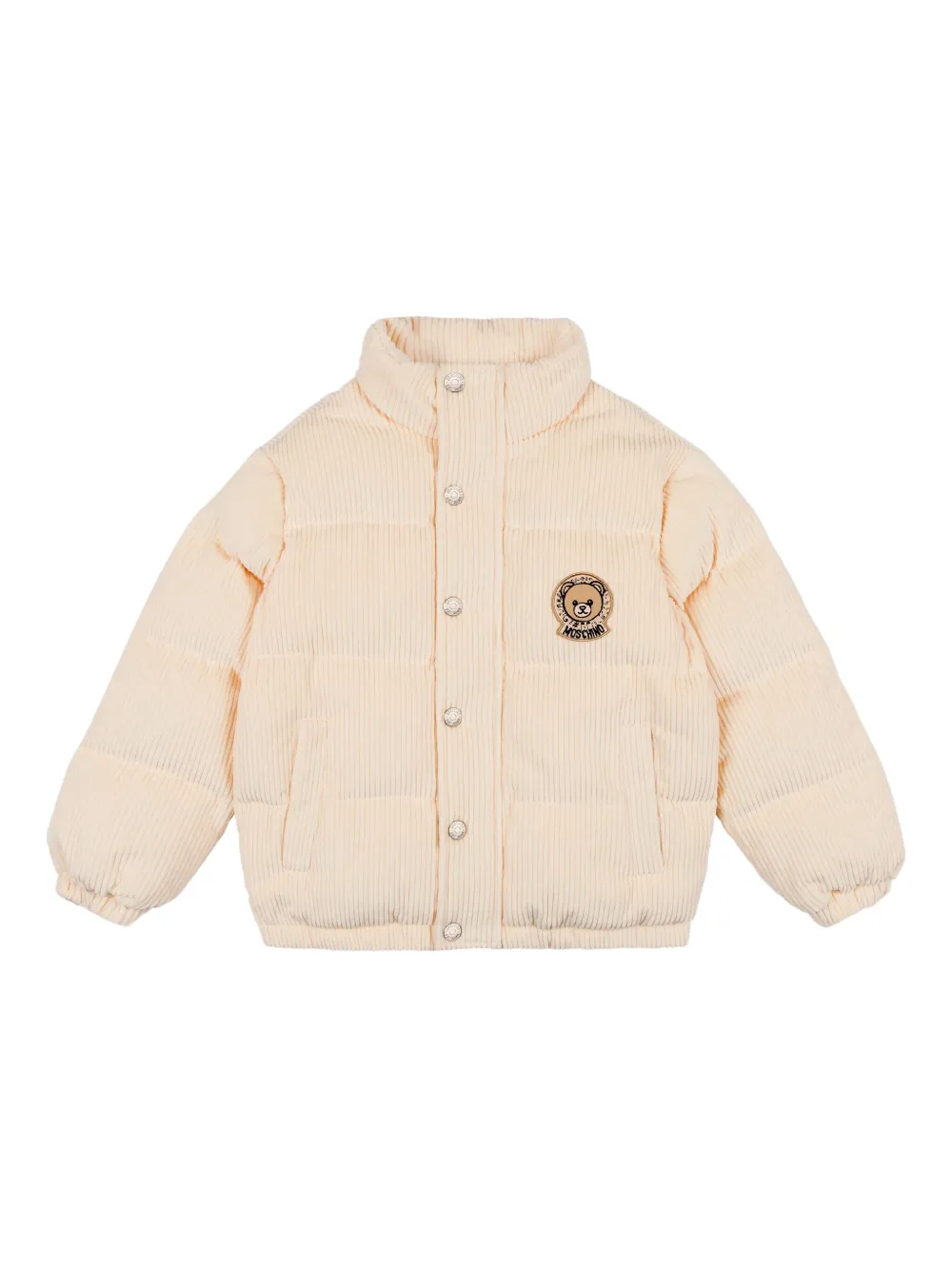 Moschino Kids Ribfluwelen donsjack 10123 Avorio
