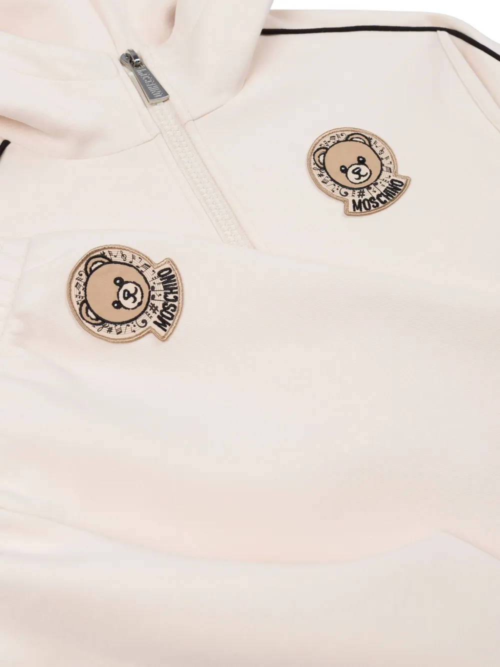 Moschino Kids Hoodie en joggingbroek set met rits 10123 Avorio