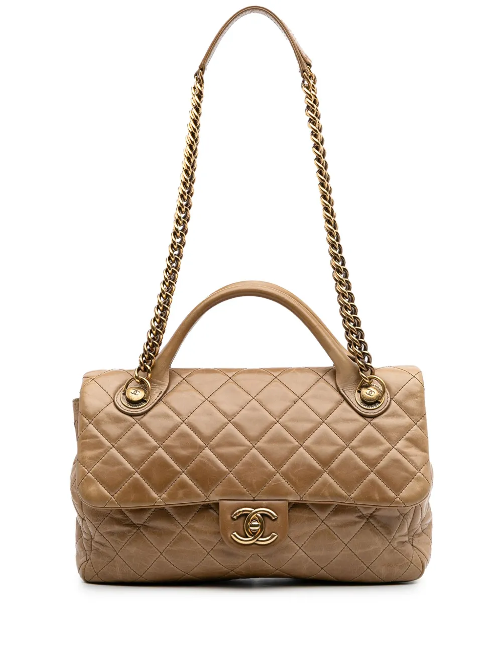 CHANEL Pre-Owned 2014-2015 Medium Glazed Calfskin Castle Rock Top CHANEL Pre-Owned 2014-2015 Medium Glazed Calfskin Castle Rock Top