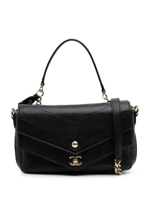 CHANEL Pre-Owned 2018-2019 Mini Quilted Sheepskin Double Chevron Flap satchel
