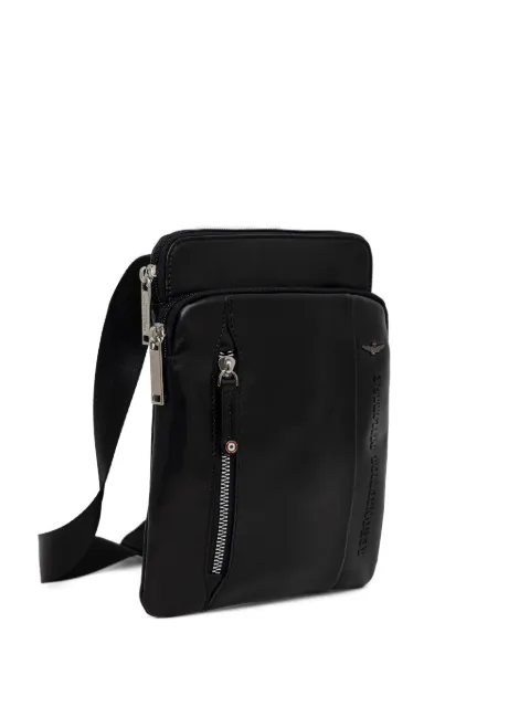Aeronautica Militare zip-fastening leather messenger bag
