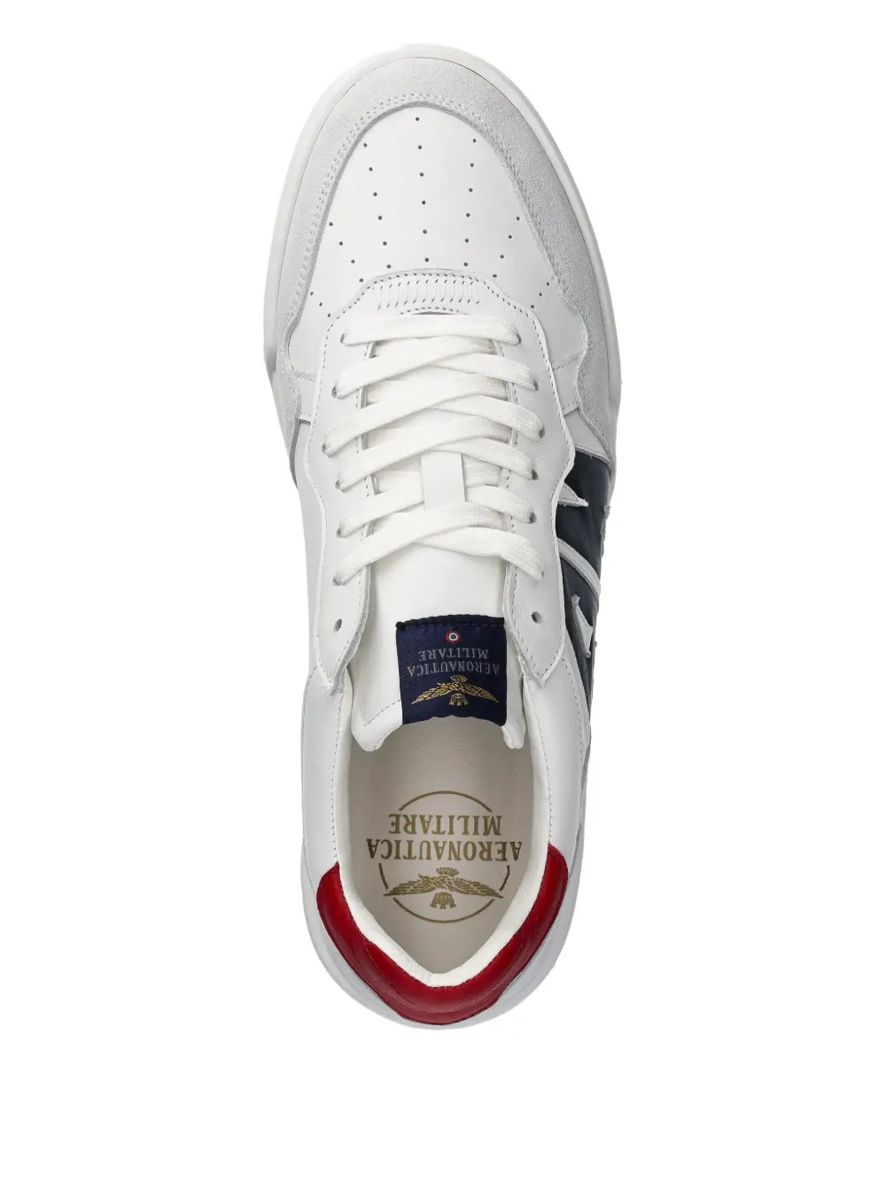 Aeronautica Militare leather logo sneakers White