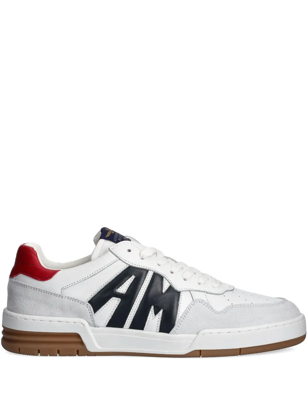 Aeronautica Militare leather logo sneakers White