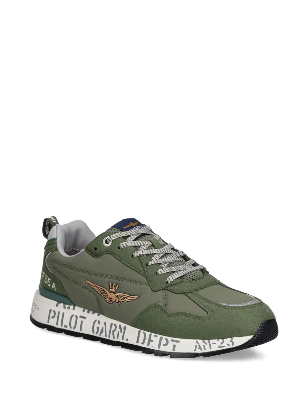 Aeronautica Militare embroidered sneakers Green